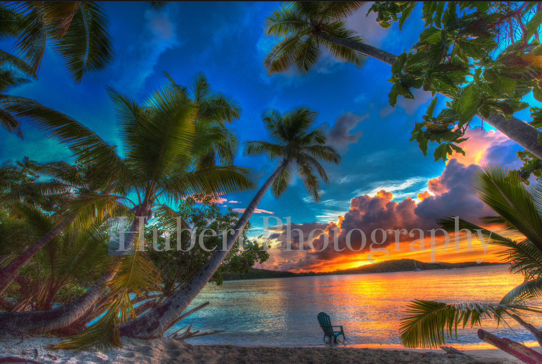 Blue Sunset at Hawksnest Bay, St John, USVI